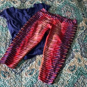 Striped Multicolor Prana top and capris
